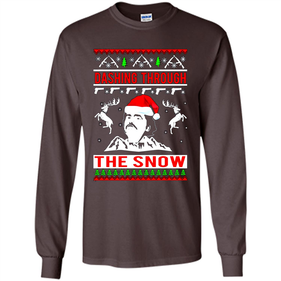 Narcos dashing through the snow Christmas sweatshirt PINGPONG
