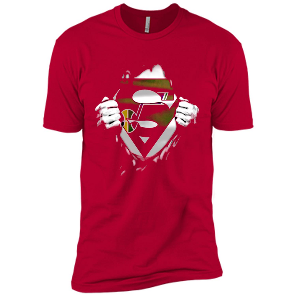 Utah Jazz And Superman Fans - Premium Short Sleeve T-Shirt