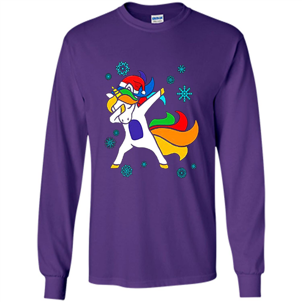 Christmas Dabbing Unicorn - Long Sleeve T-Shirt