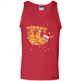 Christmas Lights Sloth Wearing Santa Hat Funny Xmas - Tank Top