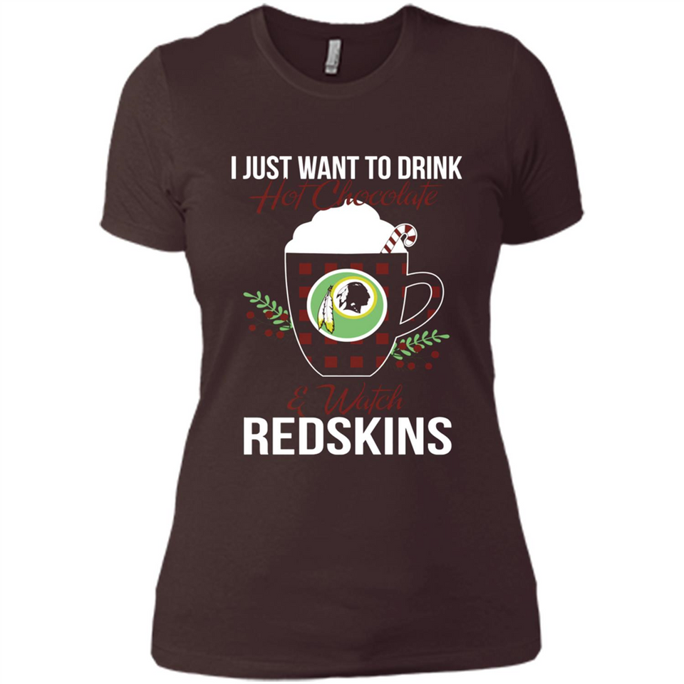 I Just Want To Drink Hot Chocolate & Watch Washington Redskins Ugly Christmas Sweater PINGPONG