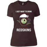 I Just Want To Drink Hot Chocolate & Watch Washington Redskins Ugly Christmas Sweater PINGPONG