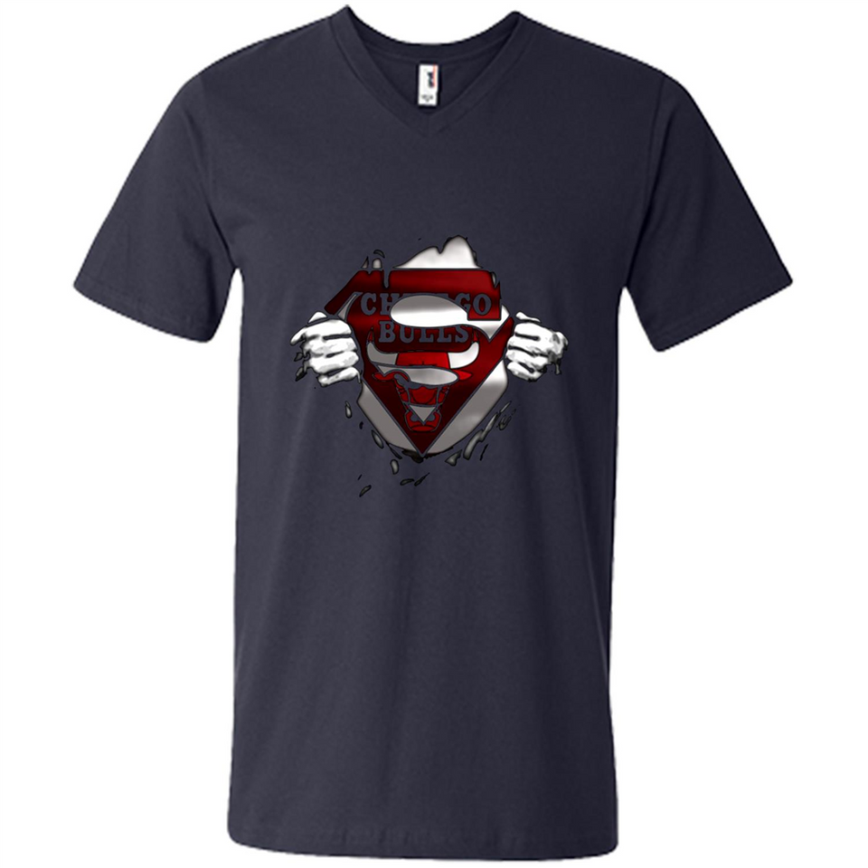 Chicago Bulls And Superman Fans - Men's V-Neck