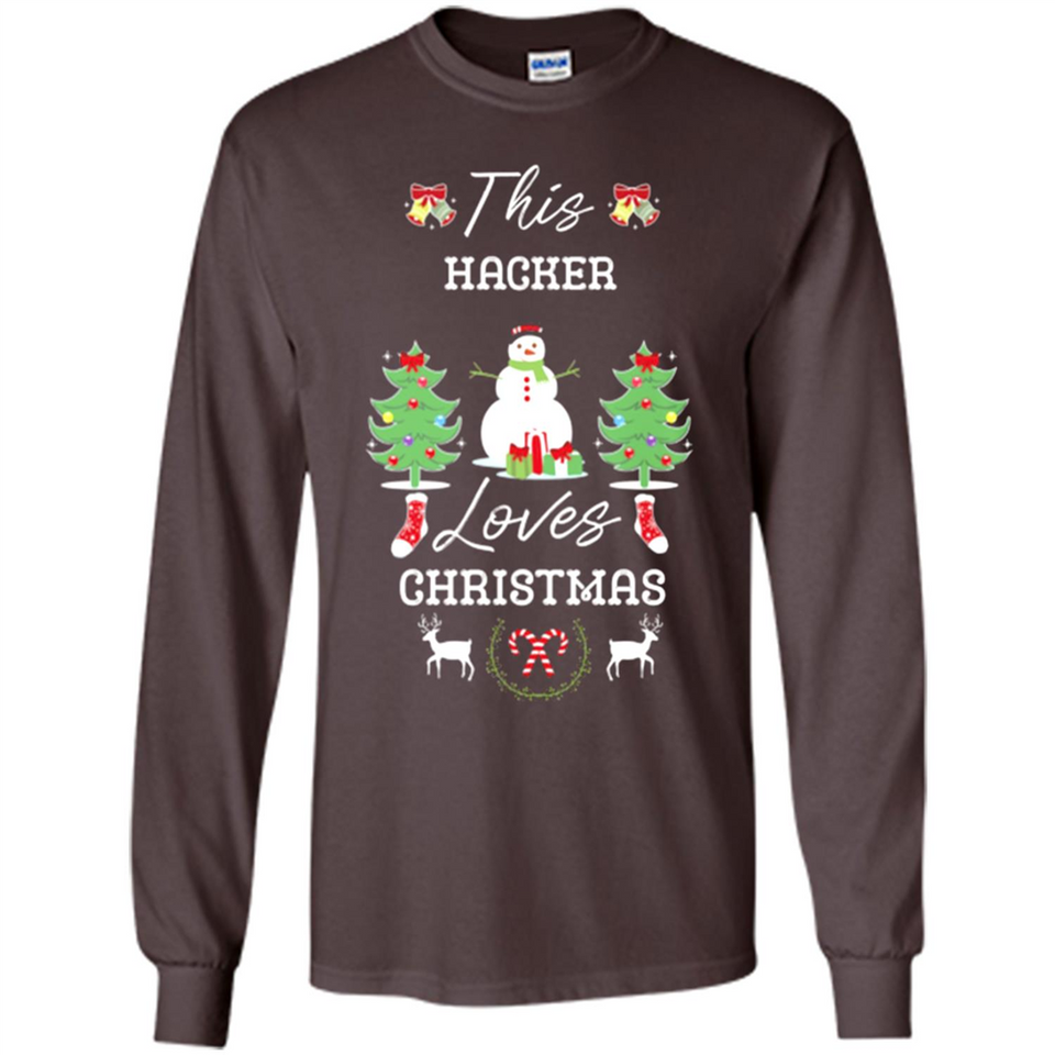 This Hacker Loves Christmas Tree Shirt with Snowman