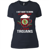 I Just Want To Drink Hot Chocolate & Watch USC Trojans Ugly Christmas Sweater PINGPONG