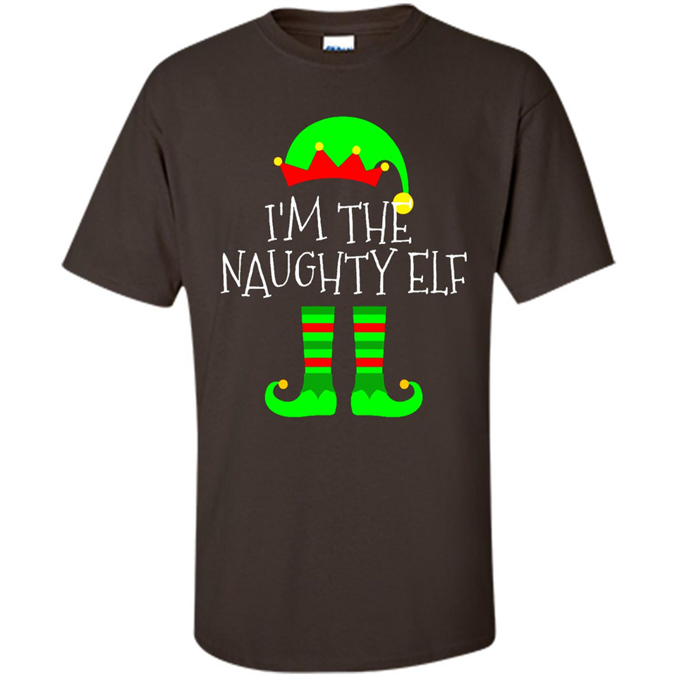 Matching Family Christmas Shirt Funny I'm The Naughty Elf Black mugs PINGPONG - Shirt