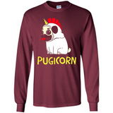 Pugicorn Pug Unicorn Funny Shirt PINGPONG - Long Sleeve T-Shirt