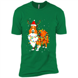 Christmas Lights Shetland Sheepdog Wearing Santa Hat Funny Xmas Mug - Premium Short Sleeve T-Shirt