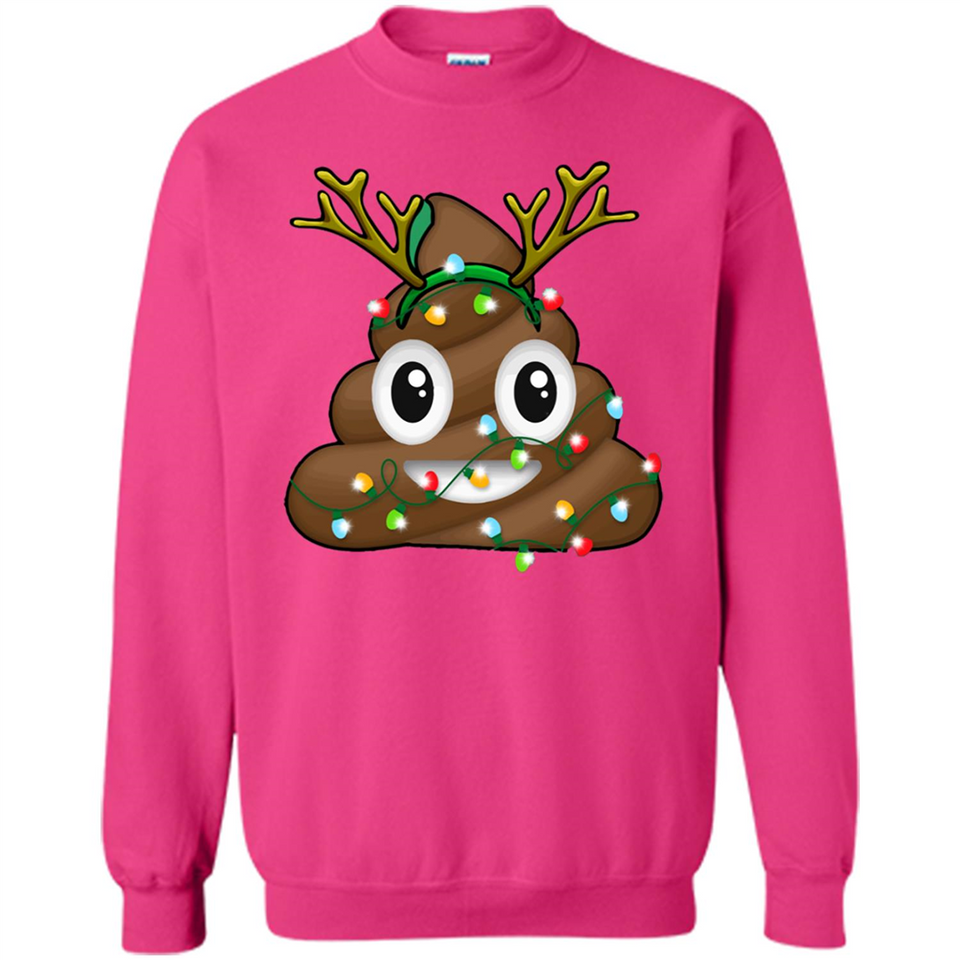 Reindeer Poop Emoji Cute Merry Christmas T-Shirt - Sweatshirt