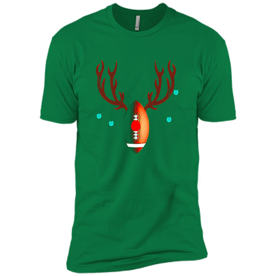 Football Christmas Shirt Reindeer Christmas Football Funny - Premium Short Sleeve T-Shirt