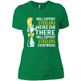 Shirt For Dr Seuss Cat And Pittsburgh Steelers Fans - Ladies' Boyfriend T-Shirt