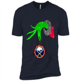 GRINCH HAND HOLDING BUFFALO SABRES GLITTER CHRISTMAS PINGPONG