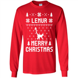 Vintage Tee For Women Men Graphic Shirts Lemur Ugly Christmas Sweater - Long Sleeve T-Shirt