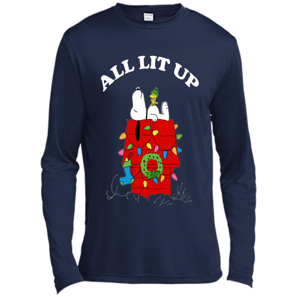 Peanuts By Schulz Snoopy Young Men_s Christmas SweatShirt - Canvas Long Sleeve T-Shirt