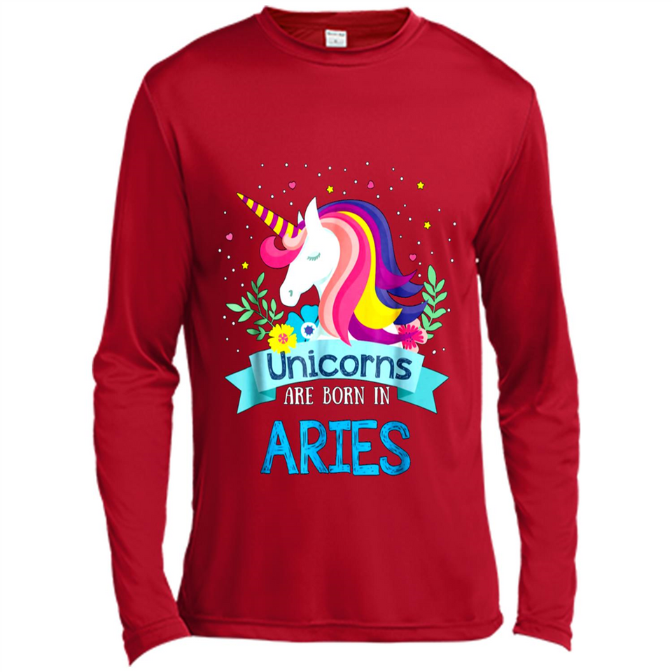 Unicorns are born in Aries Birthday Rainbow Gift Custom Ultra Cotton