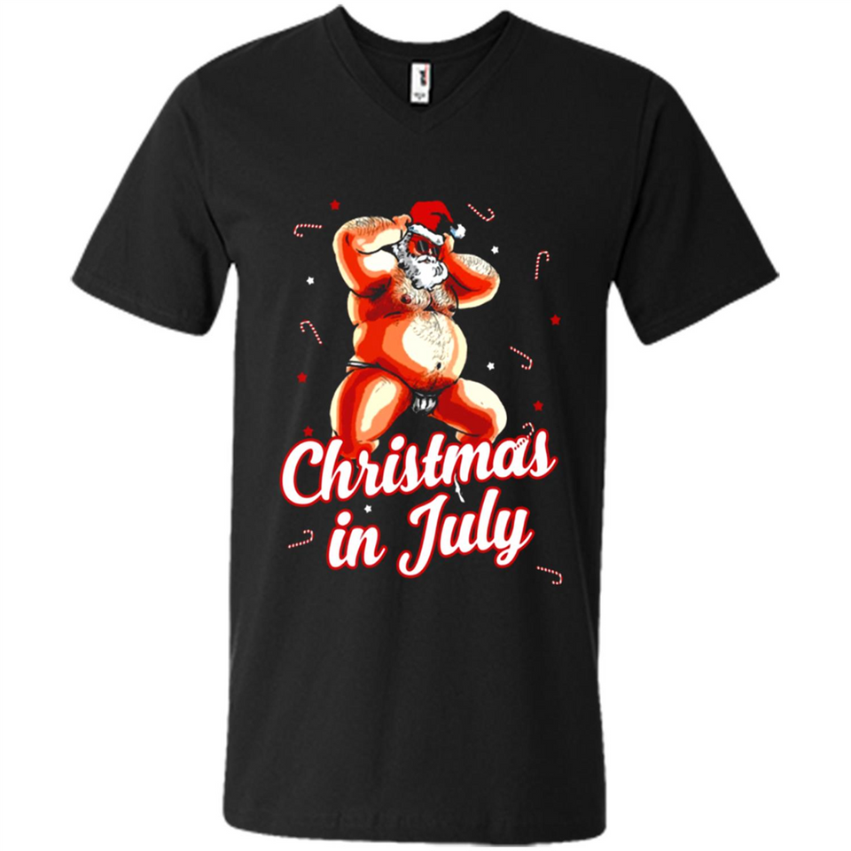 Christmas In July - Funny Dancing Santa - Men's V-Neck