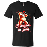 Christmas In July - Funny Dancing Santa - Men's V-Neck
