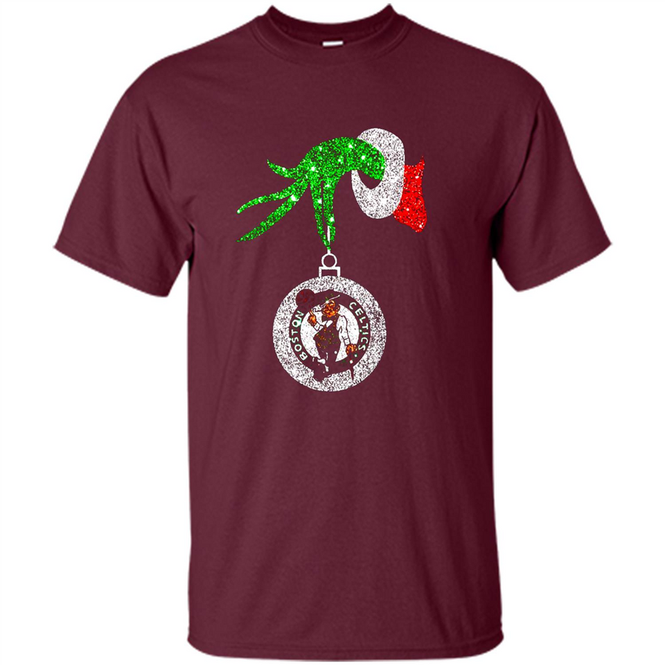 Amazing shirt Boston Celtics Glitter Grinch Monogram Ornament Christmas Gift - Shirt