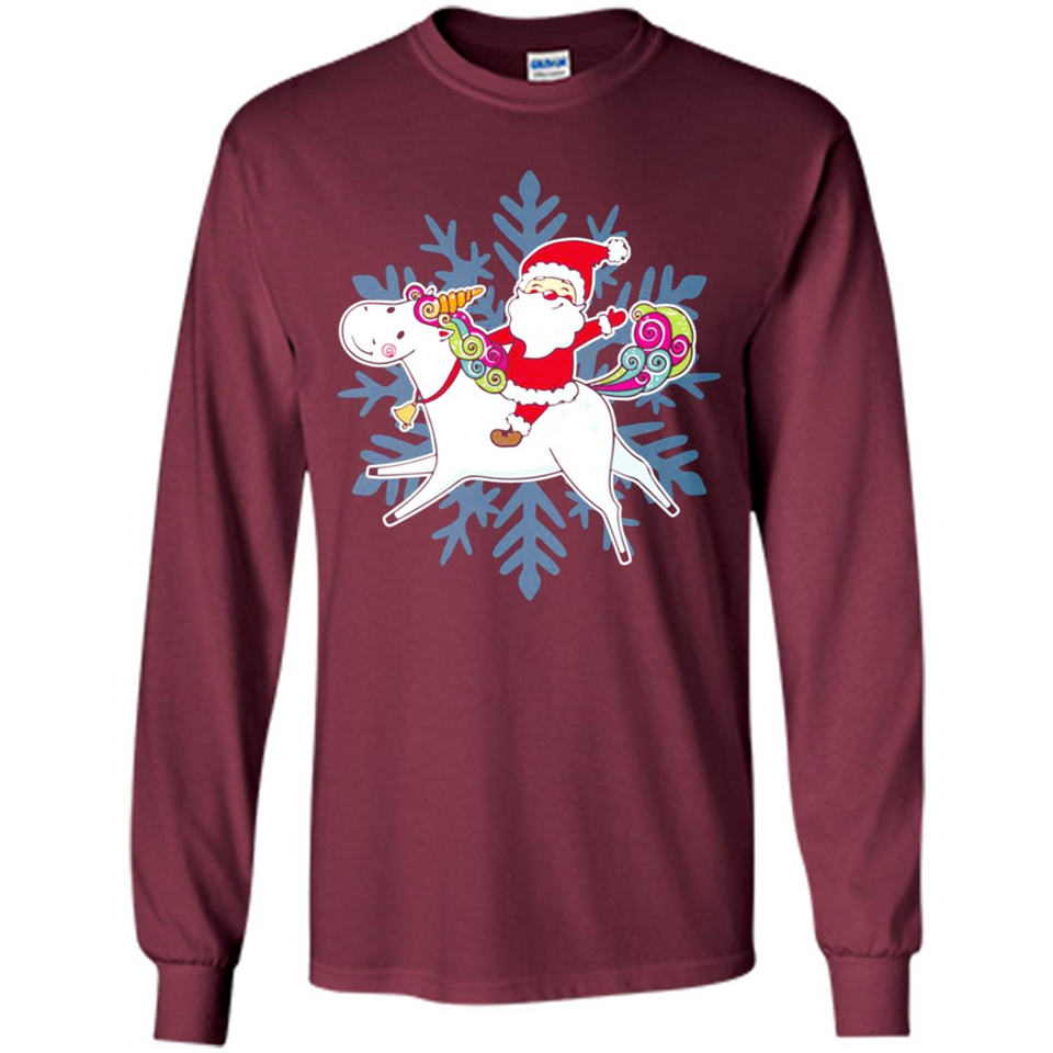 Unicorn And Santa Christmas 1 - Long Sleeve T-Shirt