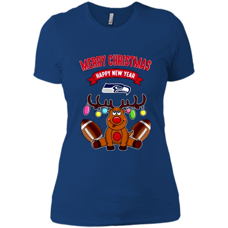 Seattle Seahawks NFL Reindeer Funny Merry Christmas And Happy New Year