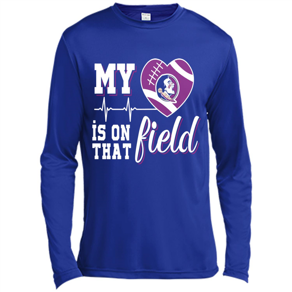 Florida State Seminoles Football My Heart is on that Field - Canvas Long Sleeve T-Shirt