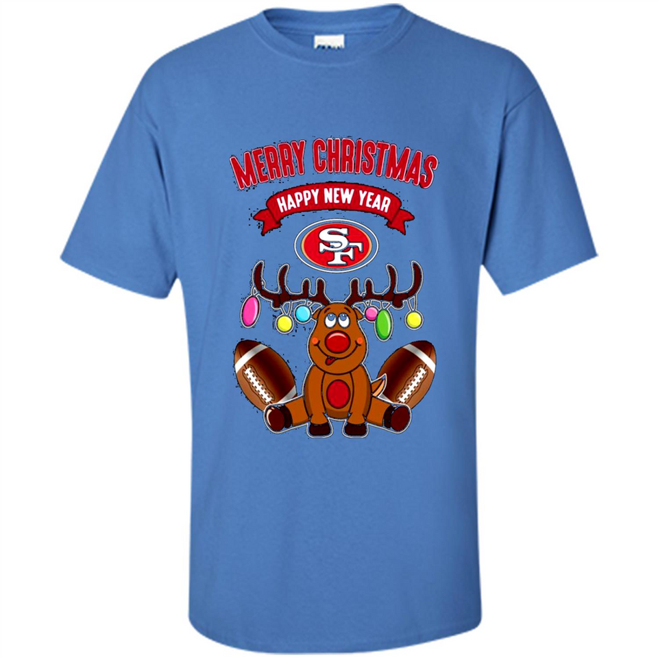 San Francisco 49ers NFL Reindeer Funny Merry Christmas And Happy New Year