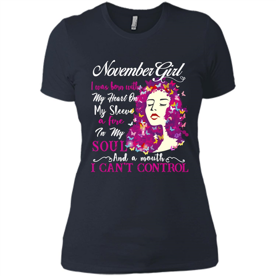 November Butterfly Girl - Ladies' Boyfriend T-Shirt