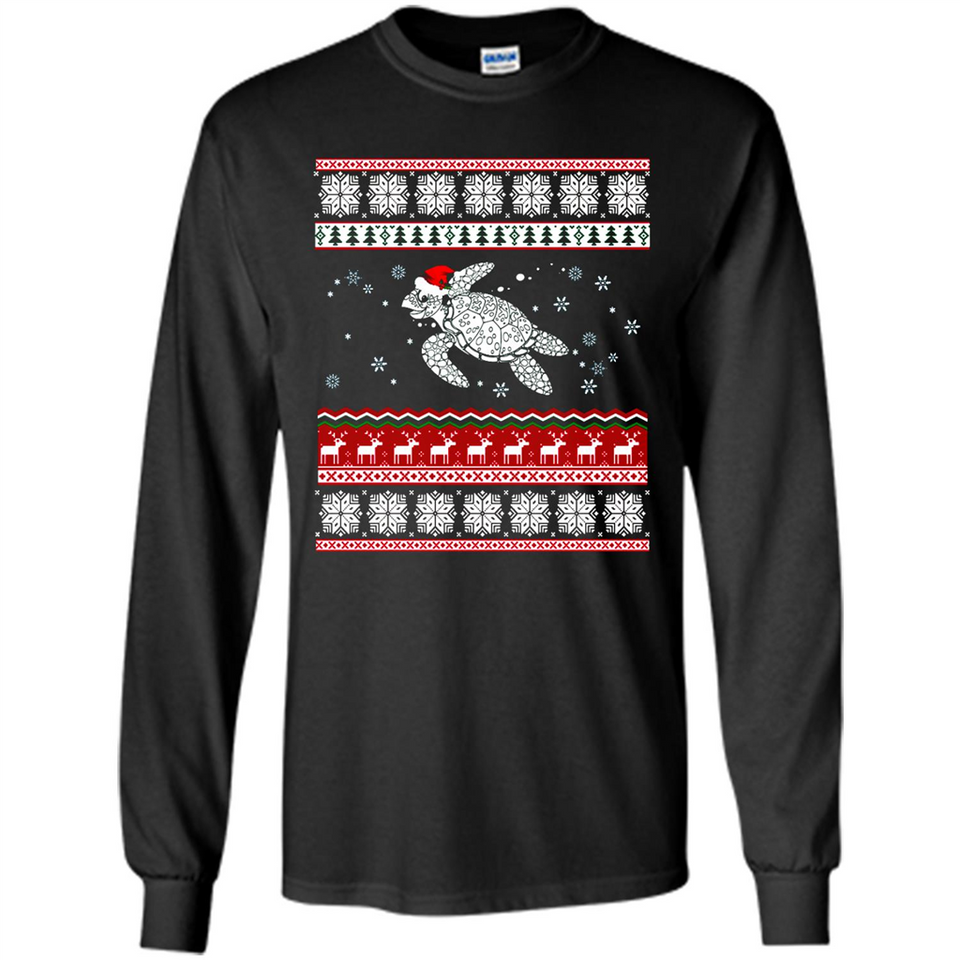 Sea Turtle Ugly Christmas T-Shirt - Long Sleeve T-Shirt