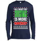 All I Want For Christmas Is More Hockey Christmas - Canvas Long Sleeve T-Shirt