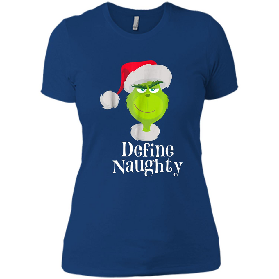 Santa Grinch Define Naughty Christmas Sweatshirt - Ladies' Boyfriend T-Shirt