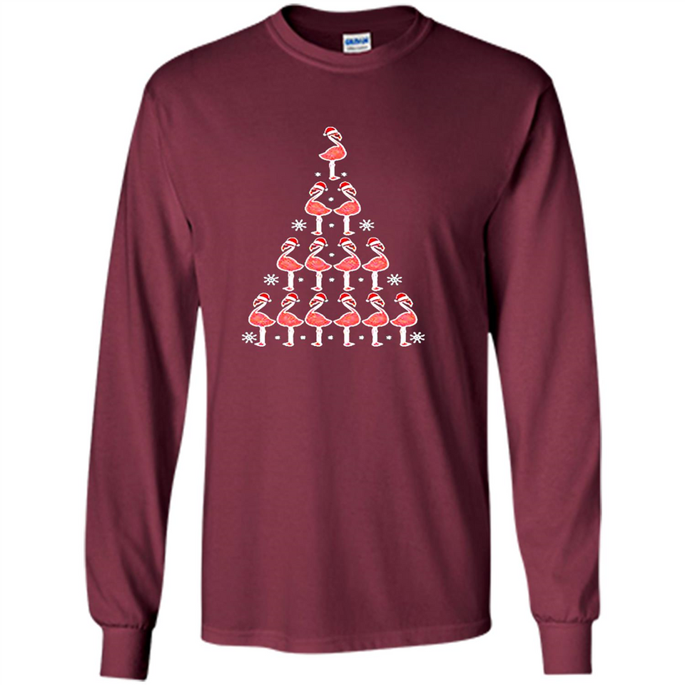 Flamingo Christmas Tree Flamingo - Long Sleeve T-Shirt