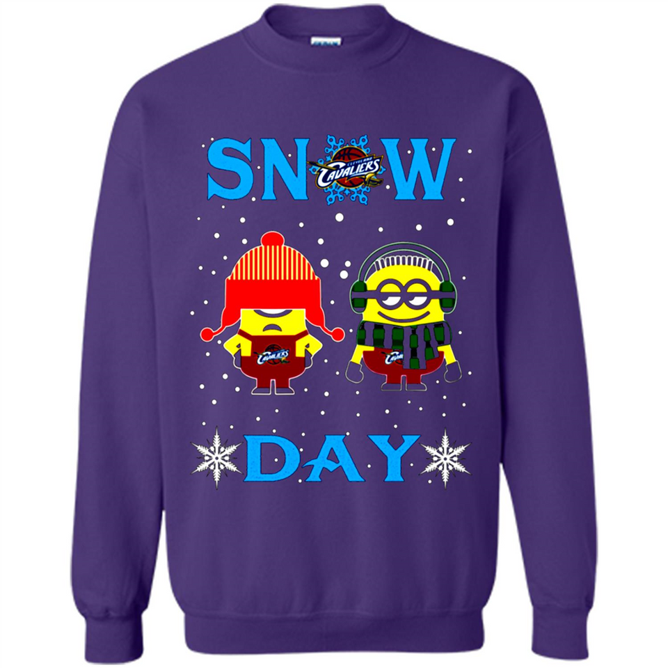 Snow Day Shirt For Cleveland Cavaliers Vs Minion Fans pingpong