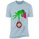 GRINCH HAND HOLDING BOSTON CELTICS NBA GLITTER CHRISTMAS PINGPONG