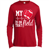 Wisconsin Badgers Football My Heart is on that Field - Canvas Long Sleeve T-Shirt