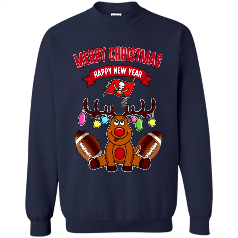 Tampa Bay Buccaneers NFL Reindeer Funny Merry Christmas And Happy New Year