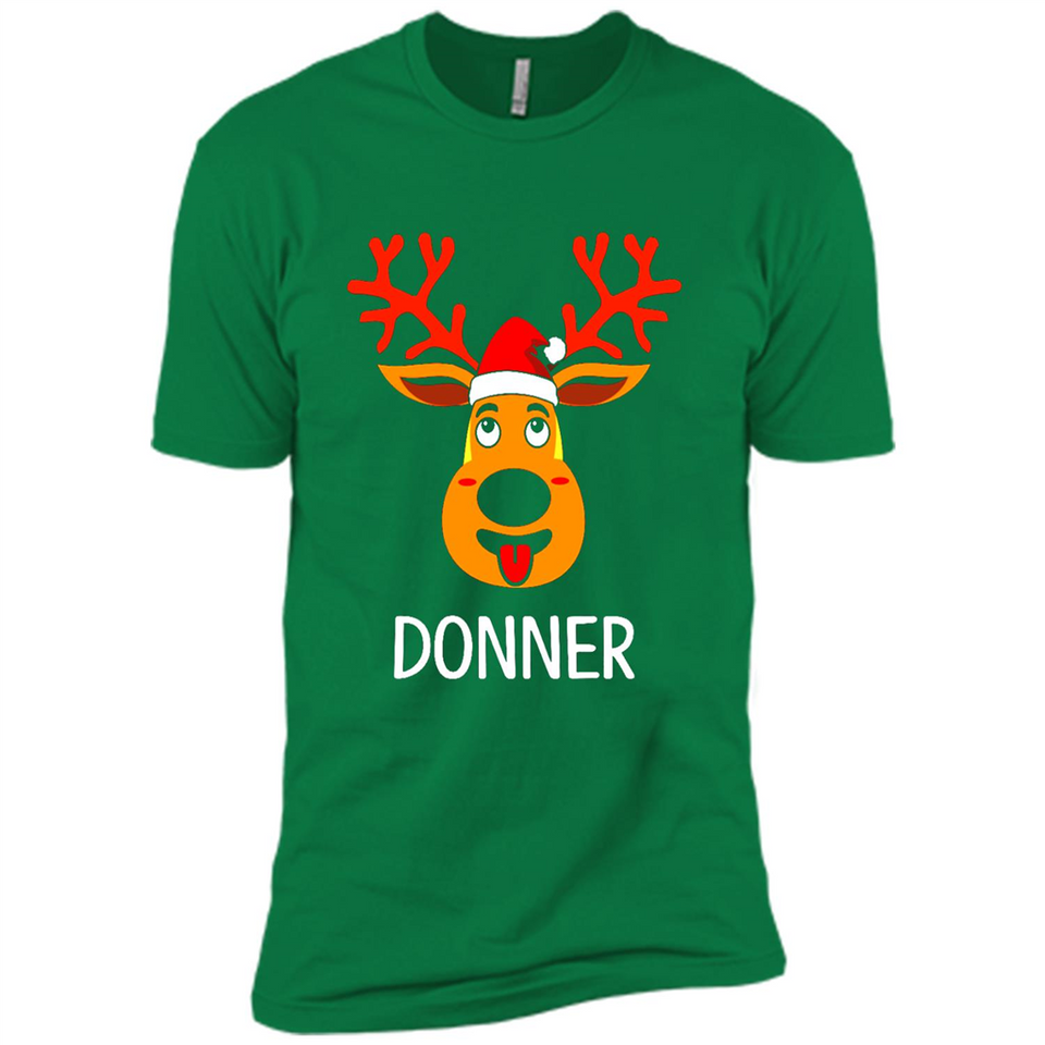 Donner Reindeer Santa Claus Funny Xmas Holiday T-Shirt - Premium Short Sleeve T-Shirt