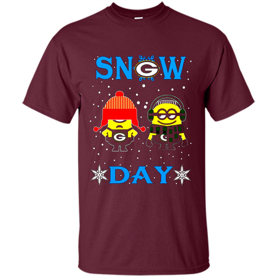Snow Day Shirt For Green Bay Packers Vs Minion Fans pingpong