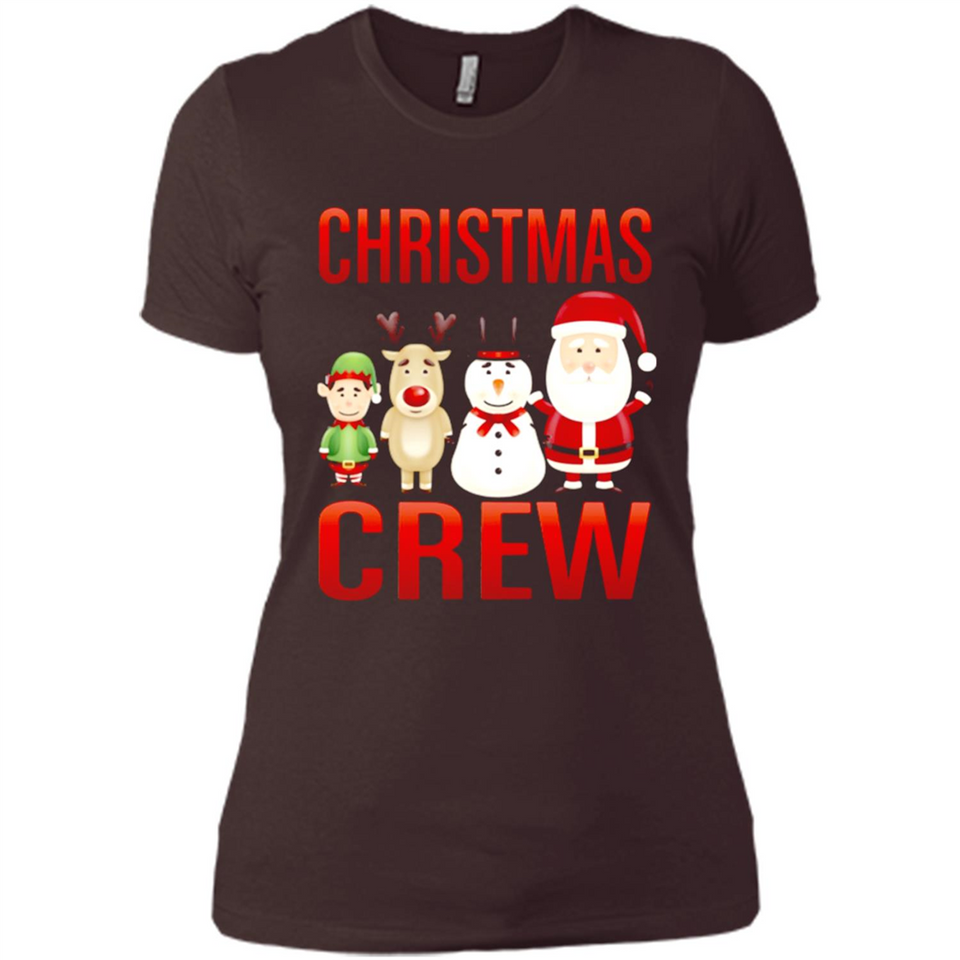 CHRISTMAS CREW Shirt X-mas Santa Snowman Reindeer Elf - Ladies' Boyfriend T-Shirt