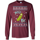 Rick and Morty Pickle Rick Ugly Christmas Sweater - Long Sleeve T-Shirt