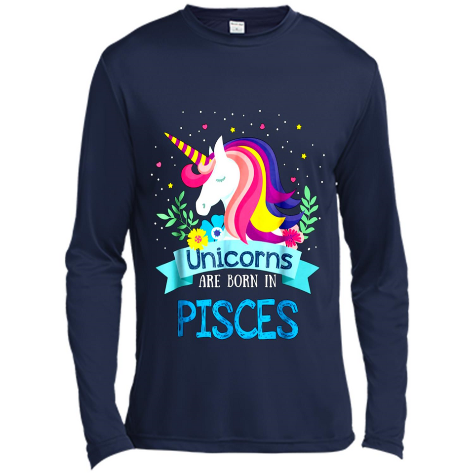 Unicorns are born in Pisces Birthday Rainbow Gift Ladies Custom