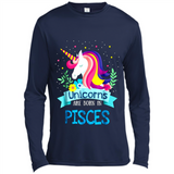 Unicorns are born in Pisces Birthday Rainbow Gift Ladies Custom