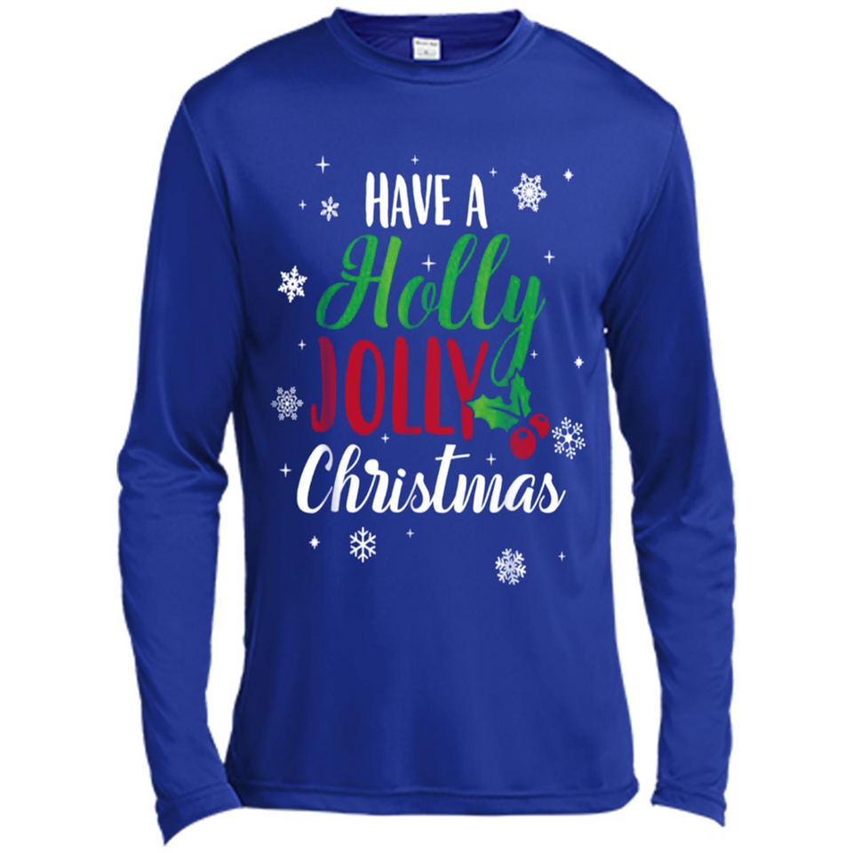 Have A Holly Jolly Christmas T-Shirt Cute Mistletoe - Canvas Long Sleeve T-Shirt