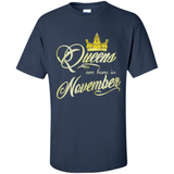 Queens Are Born In November Golden T-Shirt
