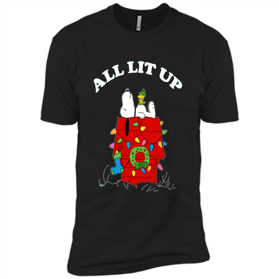 Peanuts By Schulz Snoopy Young Men_s Christmas - Premium Short Sleeve T-Shirt
