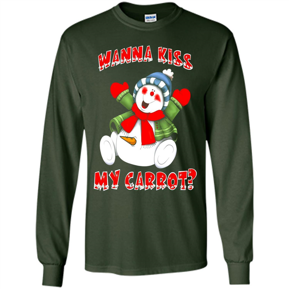 Snowman Wanna Kiss My Carrot Christmas - Long Sleeve T-Shirt