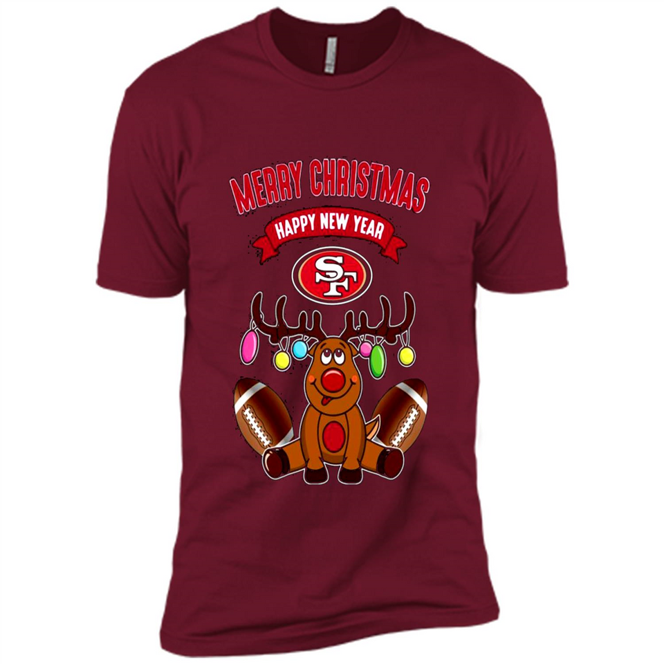 San Francisco 49ers NFL Reindeer Funny Merry Christmas And Happy New Year