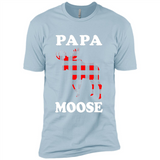 Papa Moose Funny Christmas Plaid Buffalo T-Shirt - Premium Short Sleeve T-Shirt