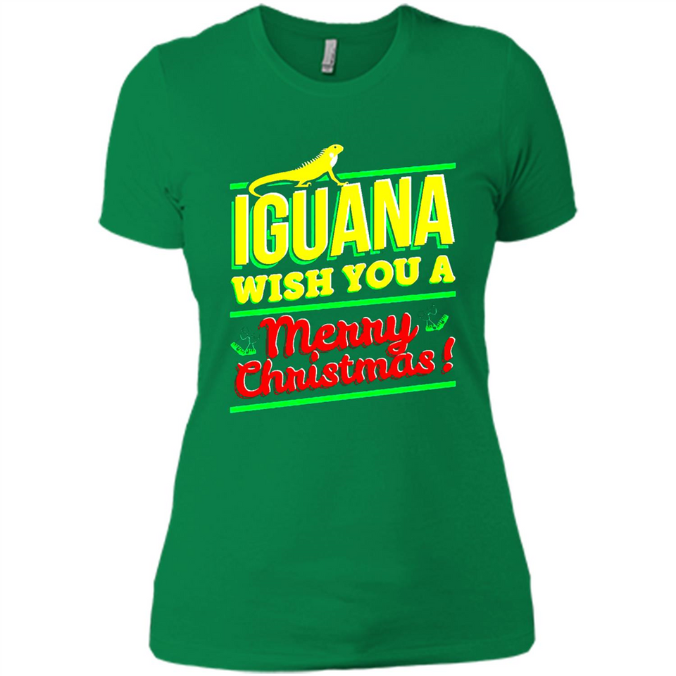 Iguana Wish You A Merry Christmas Animal - Ladies' Boyfriend T-Shirt