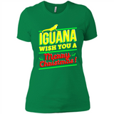 Iguana Wish You A Merry Christmas Animal - Ladies' Boyfriend T-Shirt