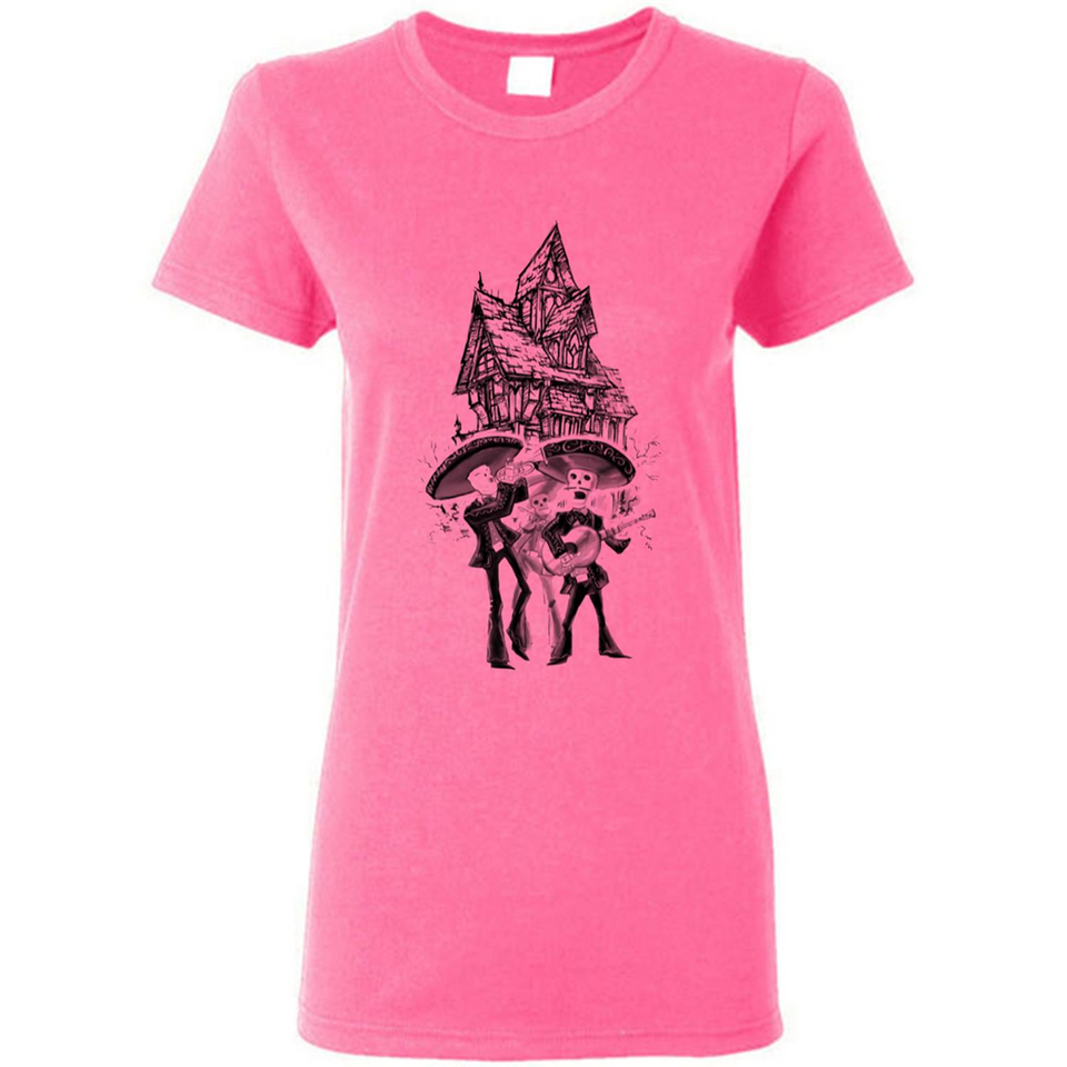 Mariachi Skeleton Shirt Dia De Los Muertos Tequila - Ladies Short-Sleeve
